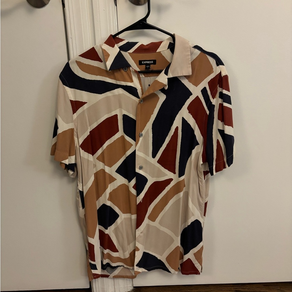 Express Men's Multicolor Geometric Shirt
